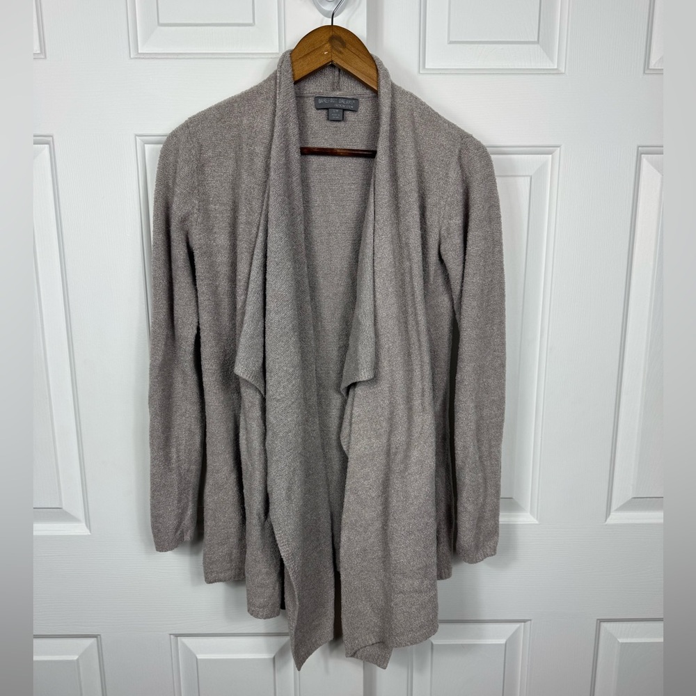 Barefoot Dreams Sweater Cozy Longline Relaxed Beige Size S/M‎ Cardigan Pocket
